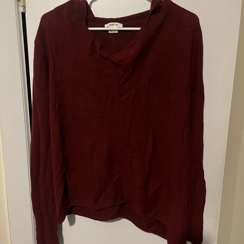 Helmut lang Women's Burgundy cropped sweater